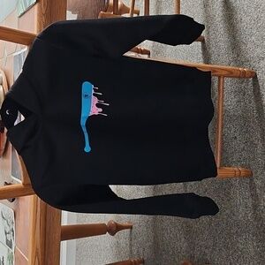 Black Kids Hoodie with Blue and Pink Graphic